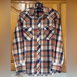 Vintage Y2K Wrangler Plaid Pearl Snap Western Shirt Medium